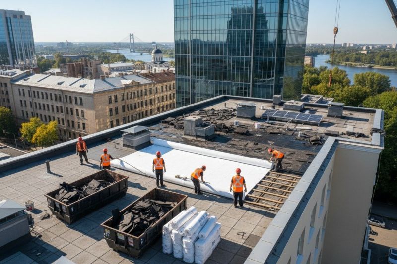 Flat Roof Replacement in Old Greenwich, CT