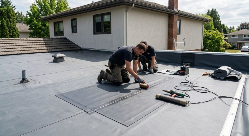 Rubber Roof Repair in North Branford, CT