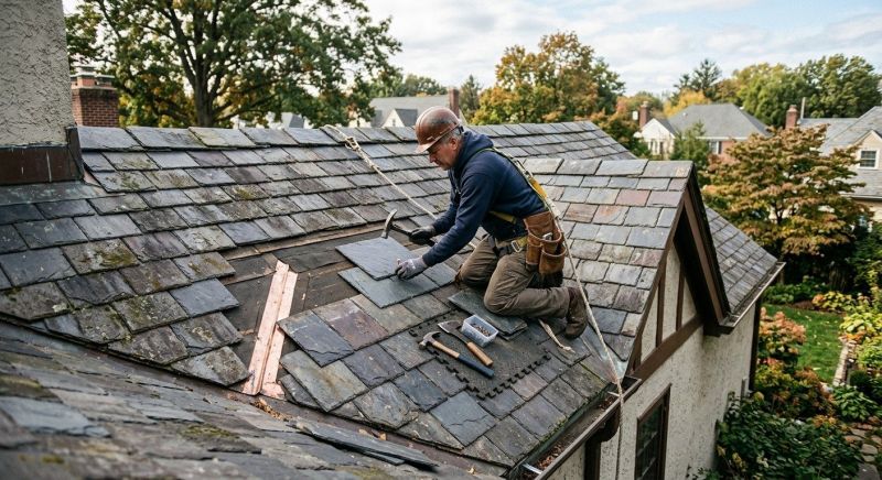Slate Roof Repair in Ridgefield, CT